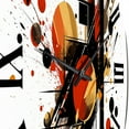 thumbnail image 3 of Designart "Abstract Symphony in Red and Black II" Abstract Oversized Wall Clock, 3 of 5