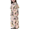 thumbnail image 5 of Odeerbi Muslim Long Dress Middle Big Girls 2025 Long Sleeve Round Neck Lace Print Dress, 5 of 6