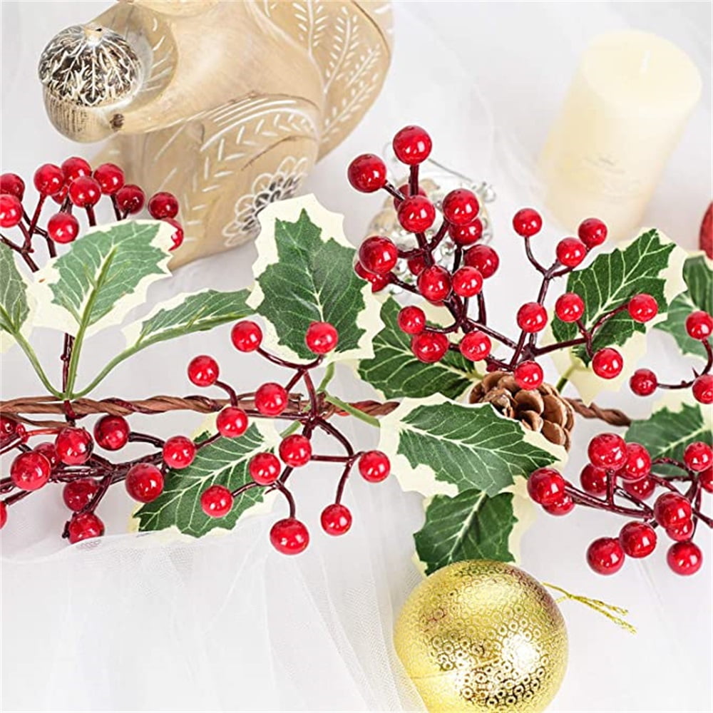 Kepooman 7Ft Holiday Garland Artificial Red Berry Garland, Red Berry Garland Holiday Decorationwith Bendable Stems Holiday Fireplace Decoration Banister, Pine Cone Garland Kepooman 7Ft Holiday Garland Artificial Red Berry Garland, Red Berry Garland Holiday Decorationwith Bendable Stems Holiday Fireplace Decoration Banister, Pine Cone Garland