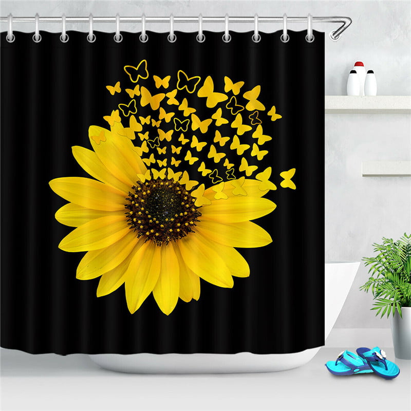Bathroom Shower Curtain Bathroom Curtain Sunflowers Curtain Durable Bath Curtain Bathroom Accessories Ideas Kitchen Window Curtain