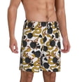 thumbnail image 2 of Pofeuu Snake And Rose Print Men's Soft Woven Elastic Waistband Sleep Pajama Short-Large, 2 of 6