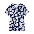 thumbnail image 3 of QAFOPEH Women Daisy Graphic Crew Neck Short Sleeve Casual Tee, 3 of 4