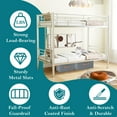 thumbnail image 3 of Netrum Twin over Twin Bunk Beds,Twin Bunk beds with Ladder & Guardrail,Metal Bunk Beds Frame with Bottom Storage Space for Adults Bedroom,Dorm,Guest Room,Silver, 3 of 7