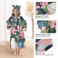 thumbnail image 3 of FORMRS Wearable Blanket Hoodie with Sleeves for Kids Cozy Flannel Sweatshirt, Green Floral, 3 of 7