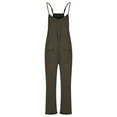 thumbnail image 5 of Ganfancp Fashion Women Casual Cold Shoulder Jumpsuit Solid Suspender Jumpsuits Wide Pocket Leg Pant Army Green L, 5 of 7