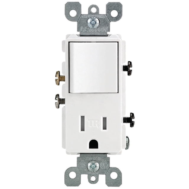 Enchufe Leviton Decora, 15 A, 125 V, color blanco