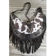 thumbnail image 3 of I am a Fashion Junky Fame Cow Print Faux Leather Fringe Hobo Bag - One Size, 3 of 4