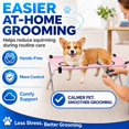 thumbnail image 2 of Pet Grooming Table with Hammock Sling for Small Dogs Cats, Foldable Metal Frame Dog Restraint Station for Home Nail Trimming, Bathing, Brushing, Ear Eye Care, Pink, 2 of 7