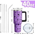 thumbnail image 2 of Halloween Spooky Cup Gifts for Women Men, Cute Ghost 40oz Tumbler with Handle and Straw, Holiday Stainless Steel Insulated Water Bottle (1 PC), 2 of 6
