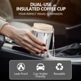 thumbnail image 5 of 18oz Double Drinking Coffee Mug – Vacuum Insulated Stainless Steel Travel Cup with Leakproof Lid, 316 Steel Thermos Tumbler for Hot & Cold Beverages, 5 of 7