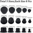 thumbnail image 2 of 40PCS 5 Sizes Black Silicone Bottle Stopper Tube Seal Plug 4/7.5/9.5/11.5/13.5mm Salt and Pepper Shakers Stopper Replacement Insert Hole Plug End Covers for Bottles Pipes Flower Pots, 2 of 9