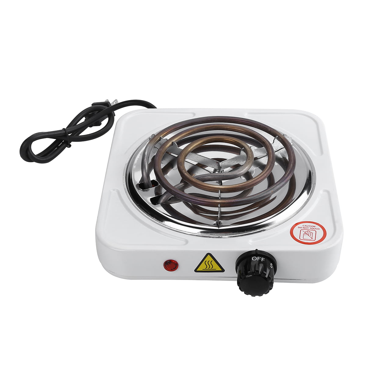 CUKOR Electric Single Coil Burner Portable Hot Plate 1100 Watt Powered Kitchen Cooktop with Non-Slip Rubber Feet Perfect for Outdoor Cooking