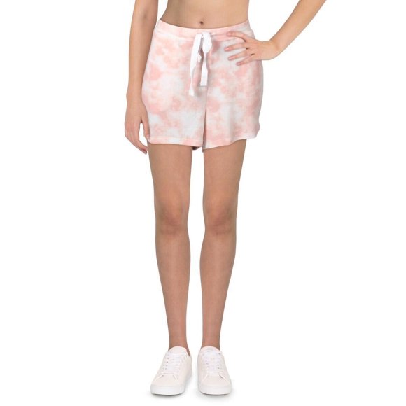2LIV Shorts Décontractés à Cordon en Molleton Rose pour Femmes m en Teinture sur Nœuds