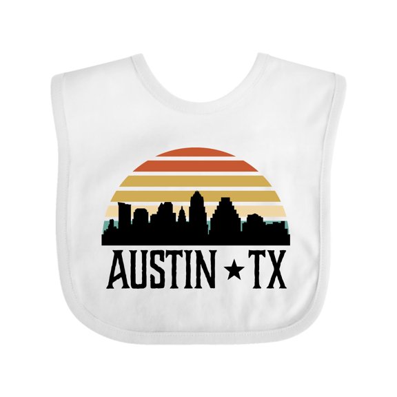 Inktastic Austin Texas Skyline Vintage Boys or Girls Baby Bib