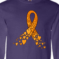 thumbnail image 4 of Inktastic Leukemia Awareness with Orange Ribbon Made of Hearts Long Sleeve T-Shirt, 4 of 5