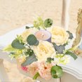 thumbnail image 3 of KAKOWELY Anillo de vela de rosa artificial, corona de flores, vela de té, anillo de centro de mesa de boda, 3 of 5