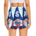 thumbnail image 4 of Vsdgher Cute Gnomes in USA Print Women's Running Double Layer Shorts High Waisted with Pockets Elastic Yoga Workout Athletic Gym Sports, 4 of 8
