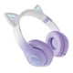 thumbnail image 2 of Auriculares para juegos,Over Ear Auriculares Auriculares Inalámbrico suave,Auriculares para juegos con sonido envolvente estéreo HD,Luces LED estéreo Auriculares con orejas de blanco morado, 2 of 9