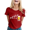 thumbnail image 1 of HUITKMM Oversized Tshirt Women Women's Fashionable and Casual Round Neck Festival Printed Short Sleeved T Shirt Top 3801, 1 of 3