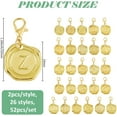thumbnail image 2 of 52Pcs 26 Styles Letter Charms Clip On Charm Zipper Pulls Charms Alloy A to Z Alphabet Charm with Lobster Clasp Letter Golden Decorations for Keychain Purse Backpack Ornament Gold, 2 of 6