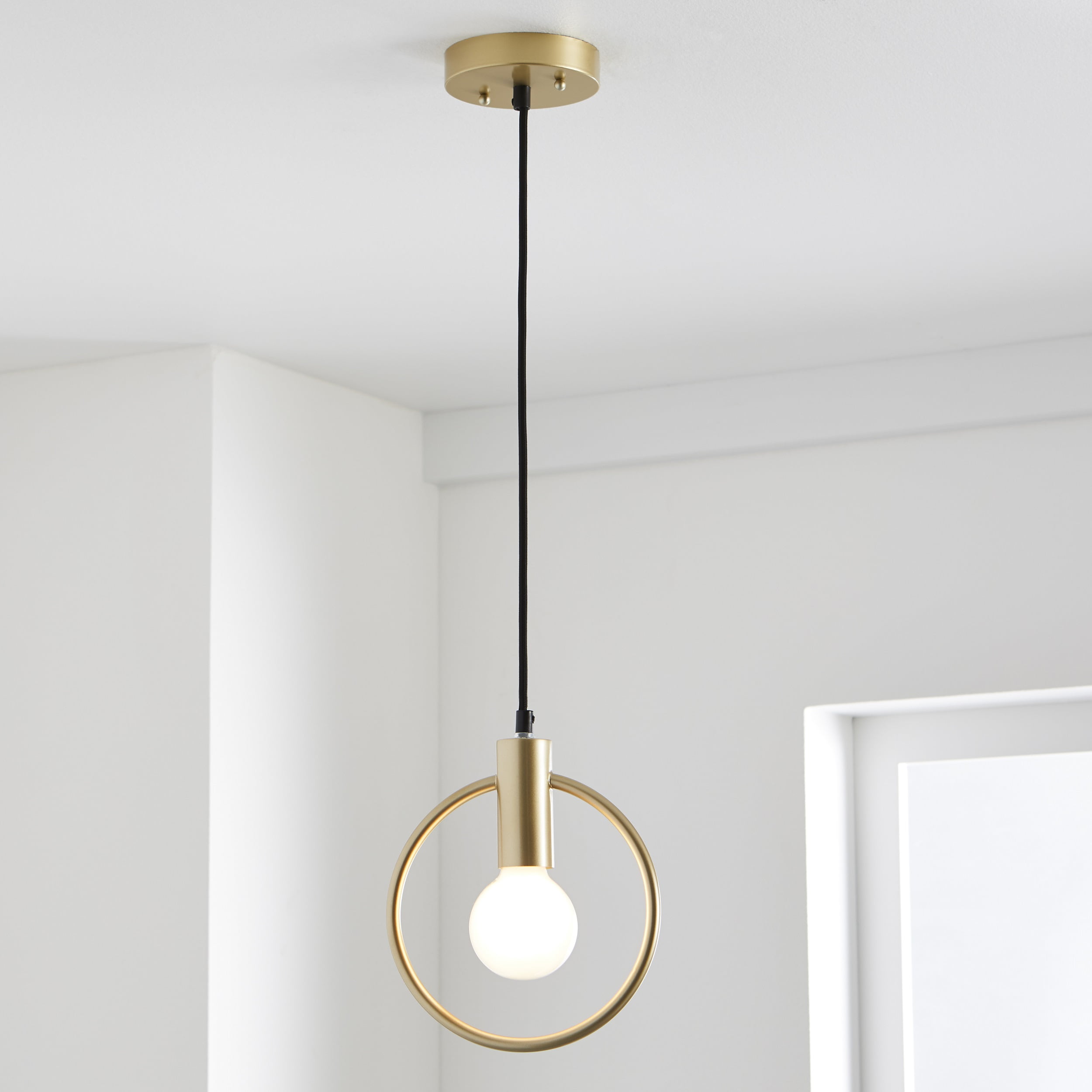 Ideal Lux IT SP1 Single Pendant Light in Black with Matching Fabric Flex 