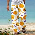 thumbnail image 3 of SNOWSONG Pants for Men, Halloween Pants Men's Loose Fit Sweat Pants Halloween Pumpkin Beach Pants with Pockets, Baggy Pants Men, Halloween Pajamas, 1X Pants, E 3XL, 3 of 5