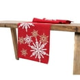 thumbnail image 3 of Magical Snowflakes Christmas Table Runner 16"x36", Red Dark Blue 15"x70", 3 of 5