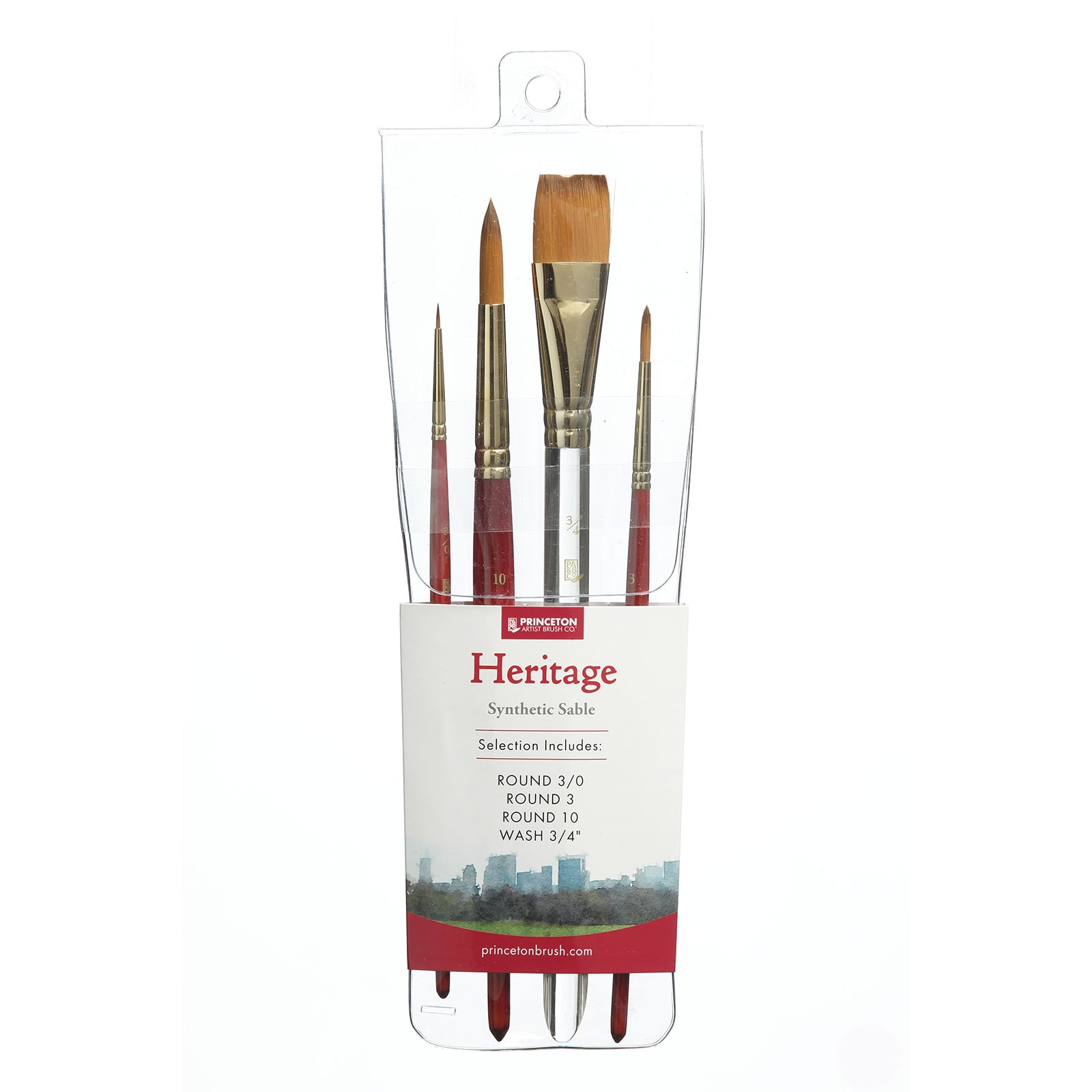 PRINCETON ARTIST BRUSH CO 4050AS037 HERITAGE BEST SYNTHETIC SABLE WC ANGLE SH... 