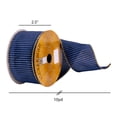 thumbnail image 3 of Vickerman 2.5" x 10 Yards Midnight Blue with Gold Stripes ribbon, 3 of 3