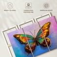 thumbnail image 6 of Elephant Stock Multicolored Butterfly Wall Art - Horizontal Multi Panel Canvas - Living Room Wall Decor - Animal Multi Panel - Orange And Brown Decor - 23" x 14", 6 of 8