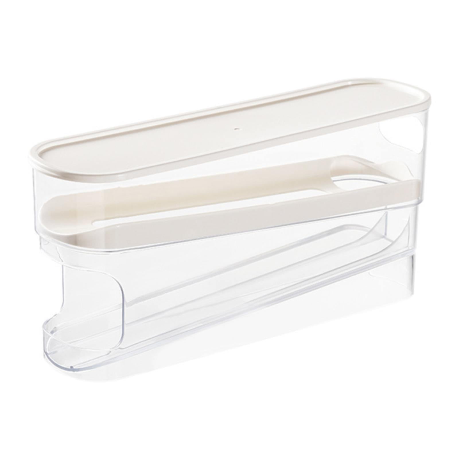 Egg Holder For Fridge, Egg Fridge Organizer Rolling Dispenser, Fresh Egg Holder Rolling Egg Dispenser For Refrigerator Egg Rack,Stackable Fridge Container And Storage With Lid(1 Pcs)