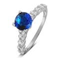thumbnail image 3 of Luxurious 1.50 Carat Round Blue Sapphire and Diamond Engagement Ring in White Gold, 3 of 3