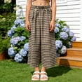 thumbnail image 5 of Zanarzt Girls Pants Toddler Kids Summer Cotton Linen Pants Boys Girls Casual Plaid Long Pant Beach Pants 18-24 Months,Black, 5 of 8