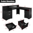 thumbnail image 2 of 58.2 Inch L-Shaped Executive Desk with Drawers & Storage Shelf, Corner Computer Desk with Power Outlets, Monitor Stand & Printer Shelf, 2 of 7