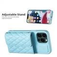 thumbnail image 3 of ELEHOLD Leather Wallet Case for iPhone 14 Pro Max 6.7" Organ Card Slots Argyle Pattern PU Leather with Crossbody Shoulder Strap Shockproof Luxury Purse Case,Blue, 3 of 5