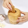 thumbnail image 6 of Clearance Garlic Press under $10,Mortar and Pestle Set - Premium Bamboo Bowl Garlic Press Grinder Crusher, 6 of 9
