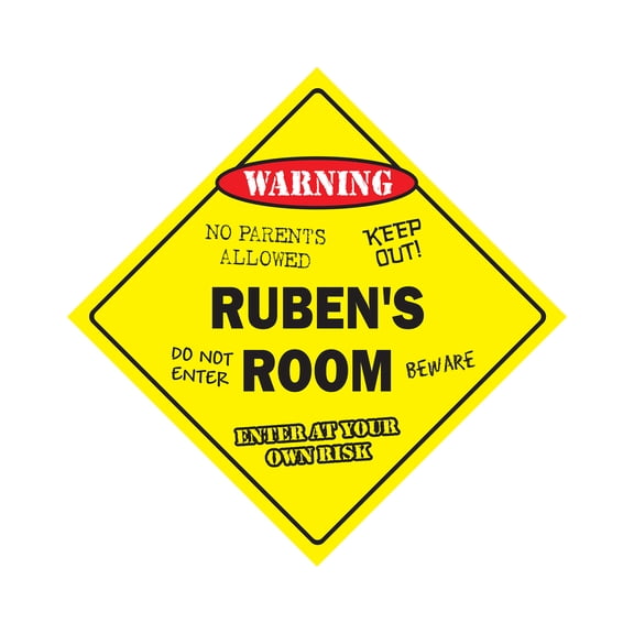 Ruben's Room Sign Crossing Zone Xing | Indoor/Outdoor | 14" Tall kids bedroom decor door children's name boy girl