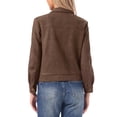 thumbnail image 3 of INSPIRE CHIC Faux Suede Jacket for Women's Point Collar Long Sleeves Zipper Jacket with Pockets XS Coffee, 3 of 6