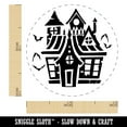 thumbnail image 2 of Spooky Scary Haunted House Mansion with Bats Broken Windows Self-Inking Rubber Stamp Ink Stamper - Black Ink - Mini 1/2 Inch, 2 of 7