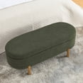 thumbnail image 5 of Upholstered Fabric Storage Ottoman Bench with Hidden Compartment, Bed End Bench for Bedroom Living Room Entryway, Handmade Hallway Stool with Rubberwood Legs, Green, 5 of 7