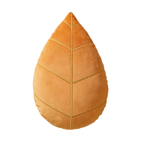 Cojín decorativo con diseño de hojas, almohada 3D cómoda y estética para el hogar. Naranja L bordado