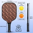 thumbnail image 3 of Pickleball Paddles Set Of 1, Fiberglass Surface, Animal, Leopard Print, 1 Paddle, 2 Balls & Bag, 3 of 5