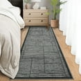 thumbnail image 2 of Hasoo Modern Plaid Non Slip Runner Washable 2' x 6' Throw Rug for Hallway Enterway Neutral Indoor Gray Carpet, 2 of 5