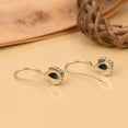 thumbnail image 3 of 925 Sterling Silver Kingman Turquoise Cabochon Pear 8X5mm Gemstone Oxidized Earrings for Women, 3 of 8
