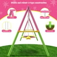 thumbnail image 5 of Mersco 2-in-1 Swing Set for Backyard with Stand, Swing Heavy Duty 440lbs Metal Outdoor Swing Stand, Contain 1 Saucer 32" & 1 Belt Seat 26.2" for Playground, Backyard Playset,Pink, 5 of 10