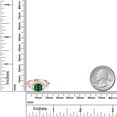 thumbnail image 3 of Gem Stone King 18K Rose Gold Plated Silver Green Nano Emerald and White Moissanite 3 Stone Engagement Ring for Women (1.59 Cttw, Gemstone May Birthstone, Available in Size 5, 6, 7, 8, 9), 3 of 3