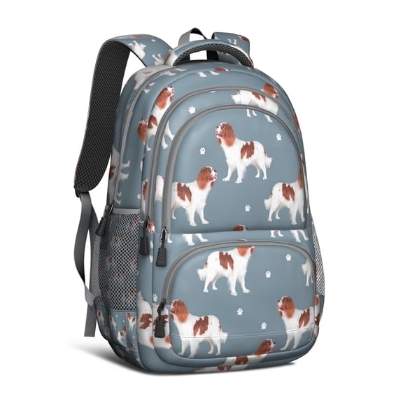 King Charles Cavalier Backpack for School,Cute School Bag,Schoolbag with Adjustable Shoulder Straps & Padded Back,16.9 Inch