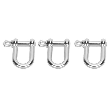 

U-Shaped Shackle - 3-Pack Zinc Alloy D-Ring Lock Bow Shackle for Paracord Bracelets Flat Head Design