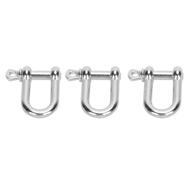 Grillete en forma de U de aleación de Zinc, grillete de arco con bloqueo de anillo en D para pulsera de Paracord, cabeza plana, 3 uds.