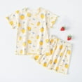 thumbnail image 3 of Zwiiyzr 0-8Y Kids Girls Short Sleeve Sleepwears Fruit Shape Cute Pajama Set Nightgown Yellow, 3 of 3